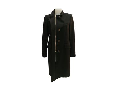 Loro Piana, Cappotto monopetto in cashmere nero, taglia 44