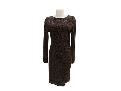 Michael Kors - Abito in Viscosa Animalier Marrone