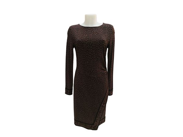 Michael Kors - Abito in viscosa animalier marrone