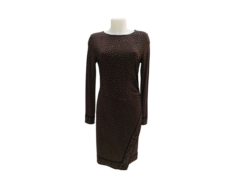 Michael Kors - Abito in Viscosa Animalier Marrone