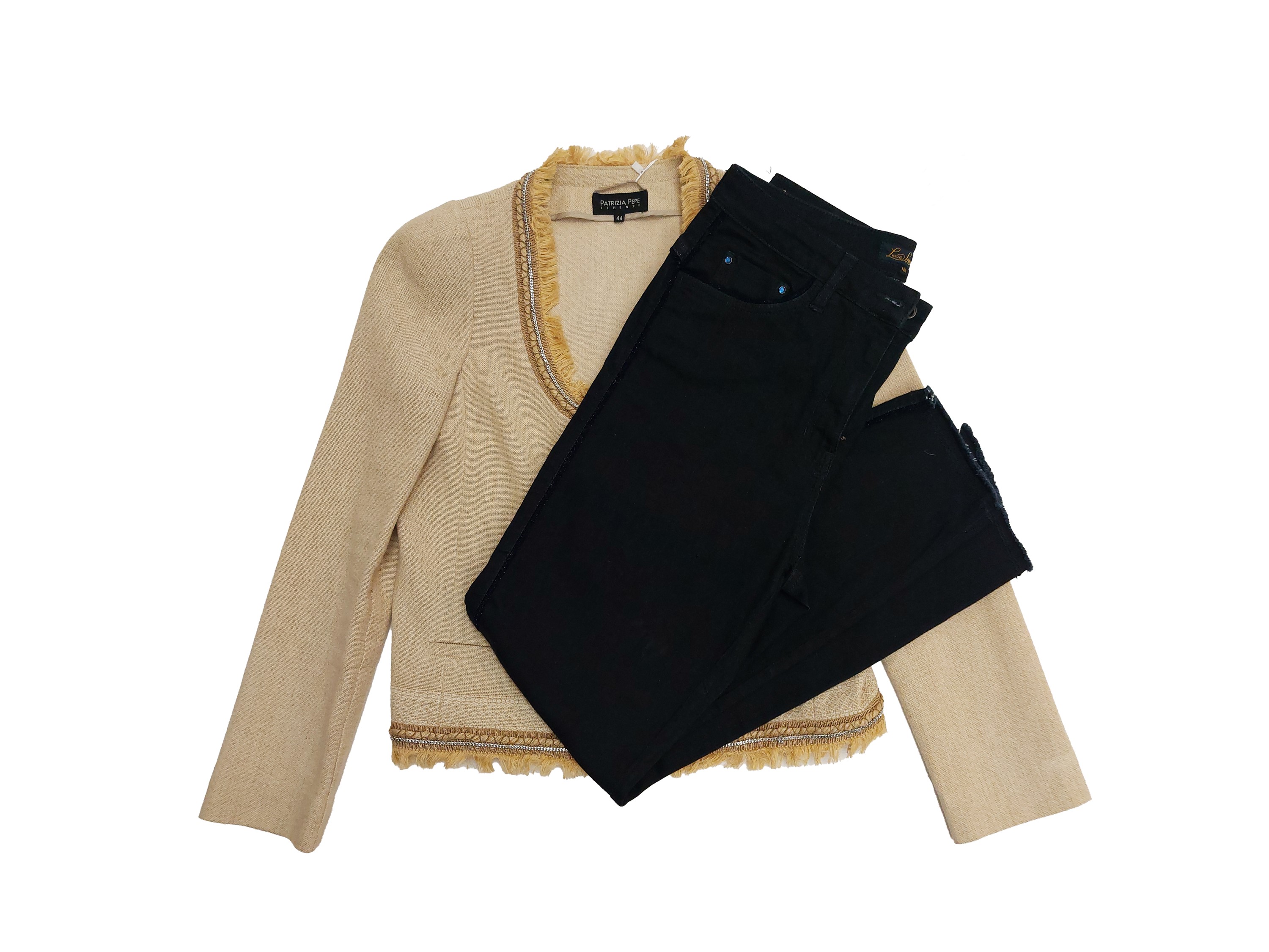 Patrizia Pepe/luisa Spagnoli - Giacca in Cotone Beige e Jeans Blu