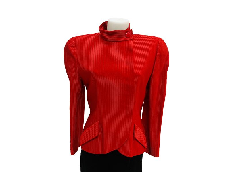 Krizia - Giacca rossa in cotone e viscosa