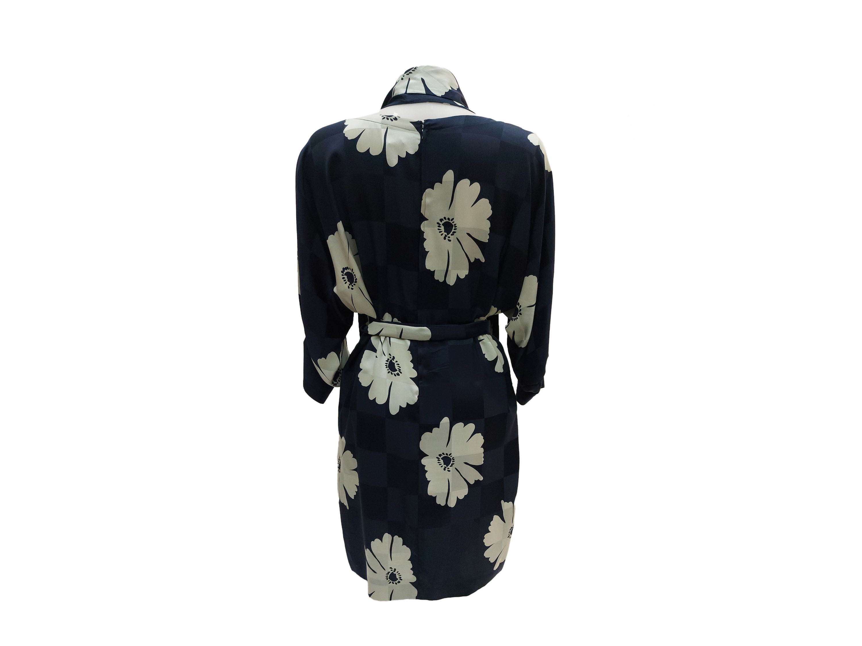 Abito in Seta Floreale Blu