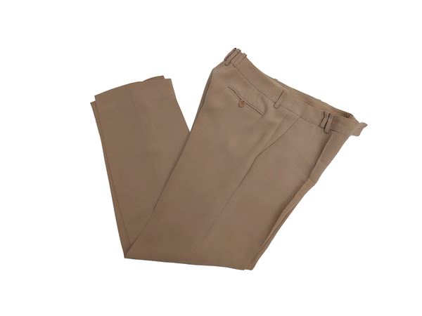 Giorgio Armani - Pantaloni palazzo in seta beige