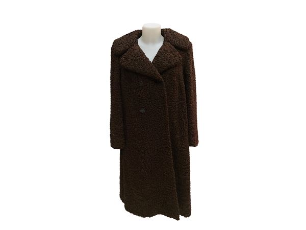 Cappotto in pelliccia di persiano marrone
