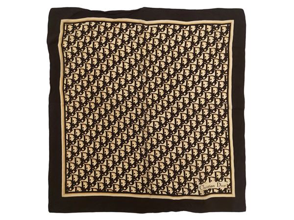 Christian Dior - Brown monogram silk scarf