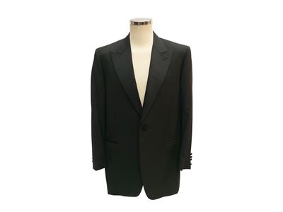 Canali, Smoking nero da uomo in lana e mohair