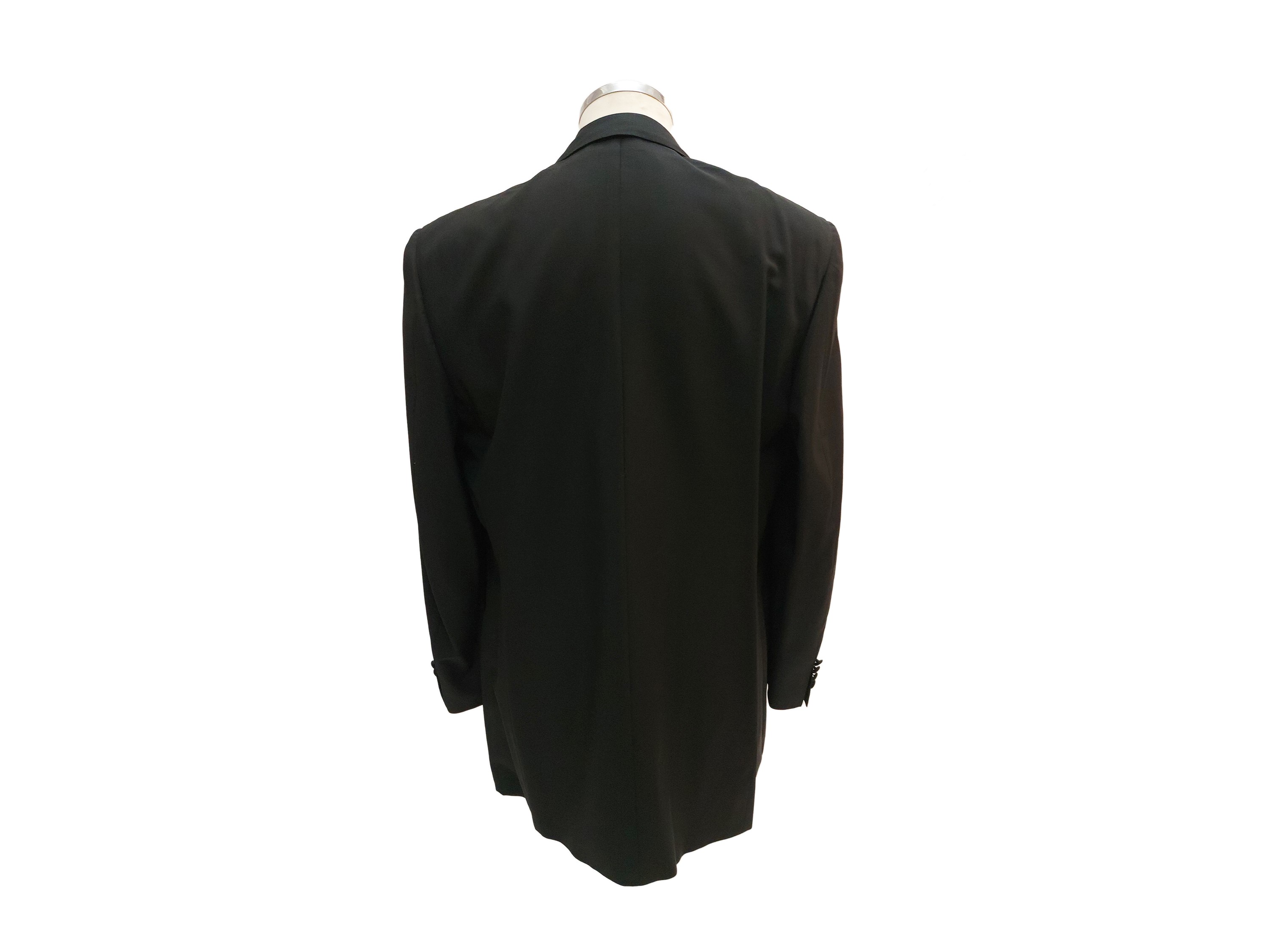Canali, Smoking nero da uomo in lana e mohair