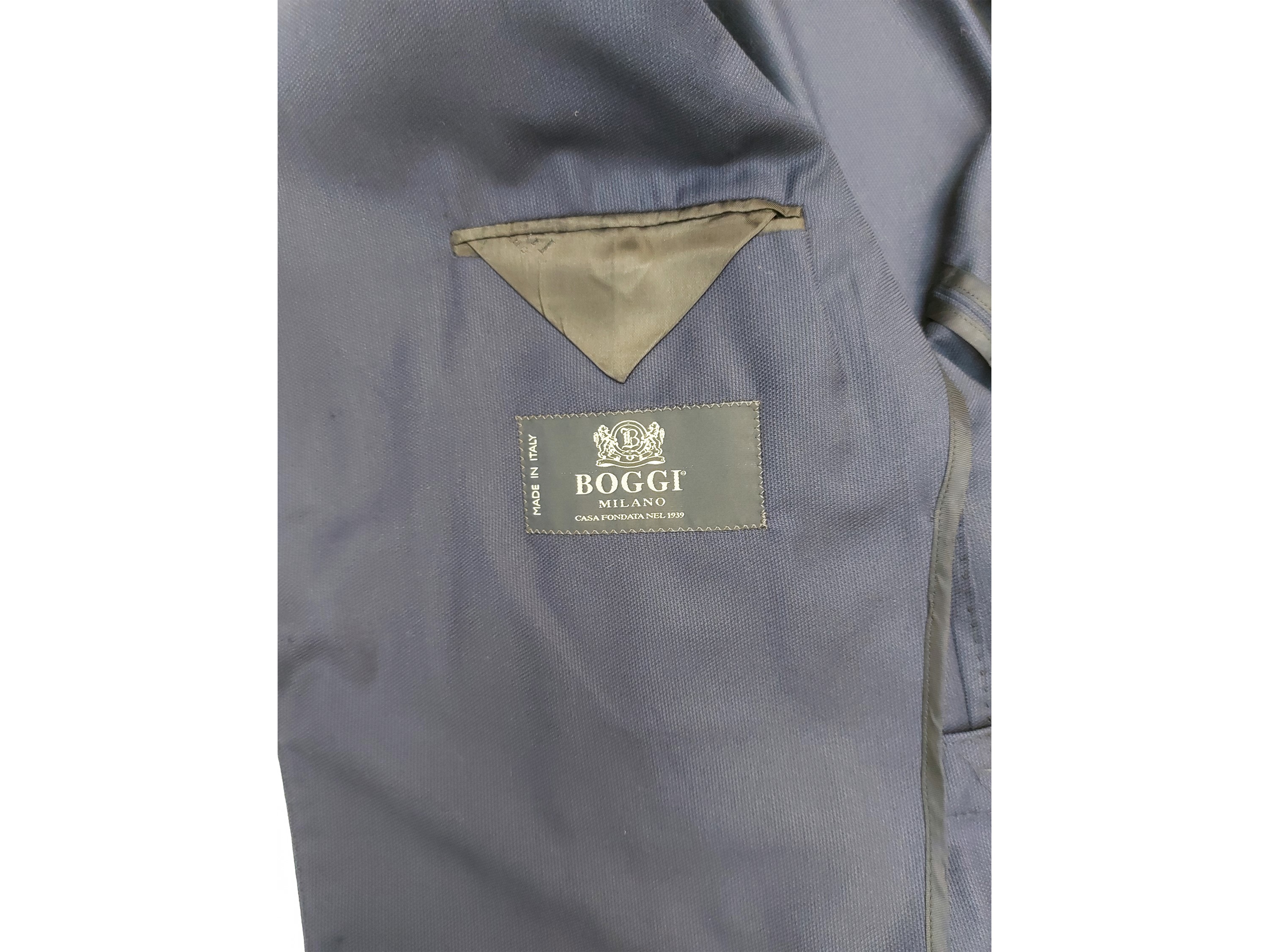 Boggi, Completo blu da uomo in lana super 110's, tg 58