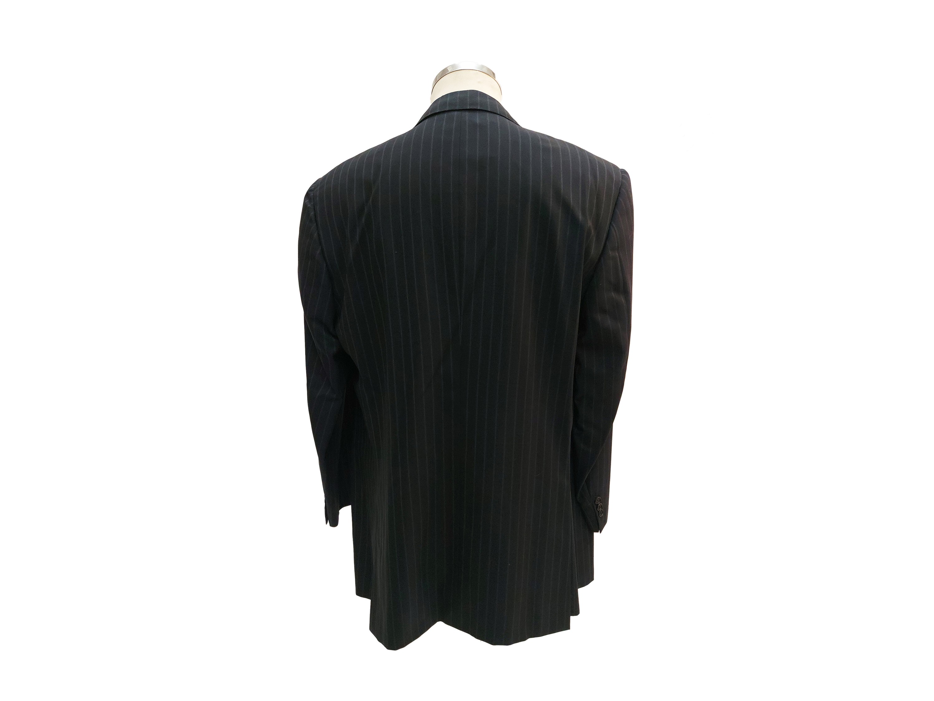Corneliani, Completo da uomo gessato blu in lana Super 100's