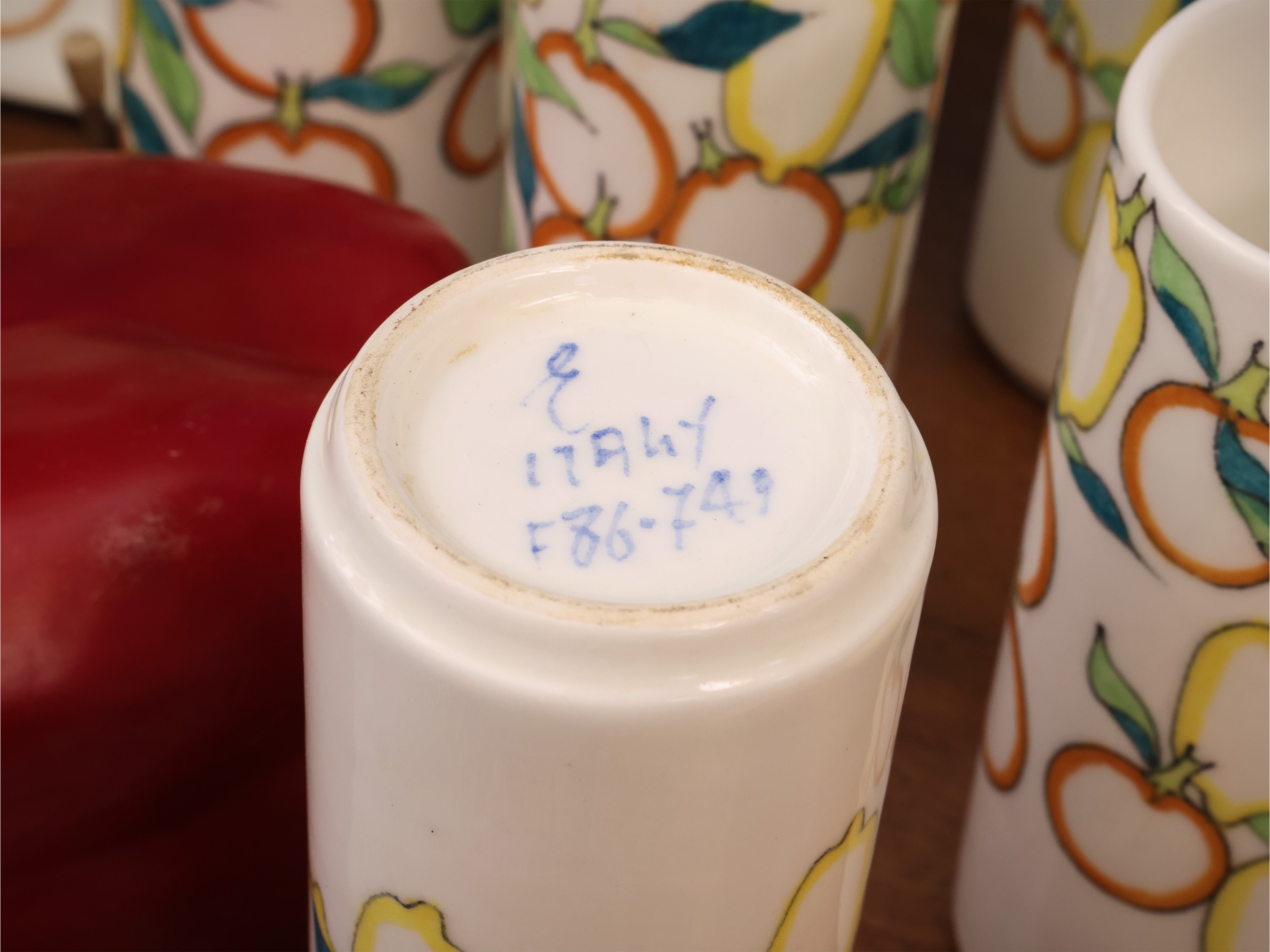 Ernestine, Set da spremuta in ceramica decorata con agrumi (anni Sessanta)