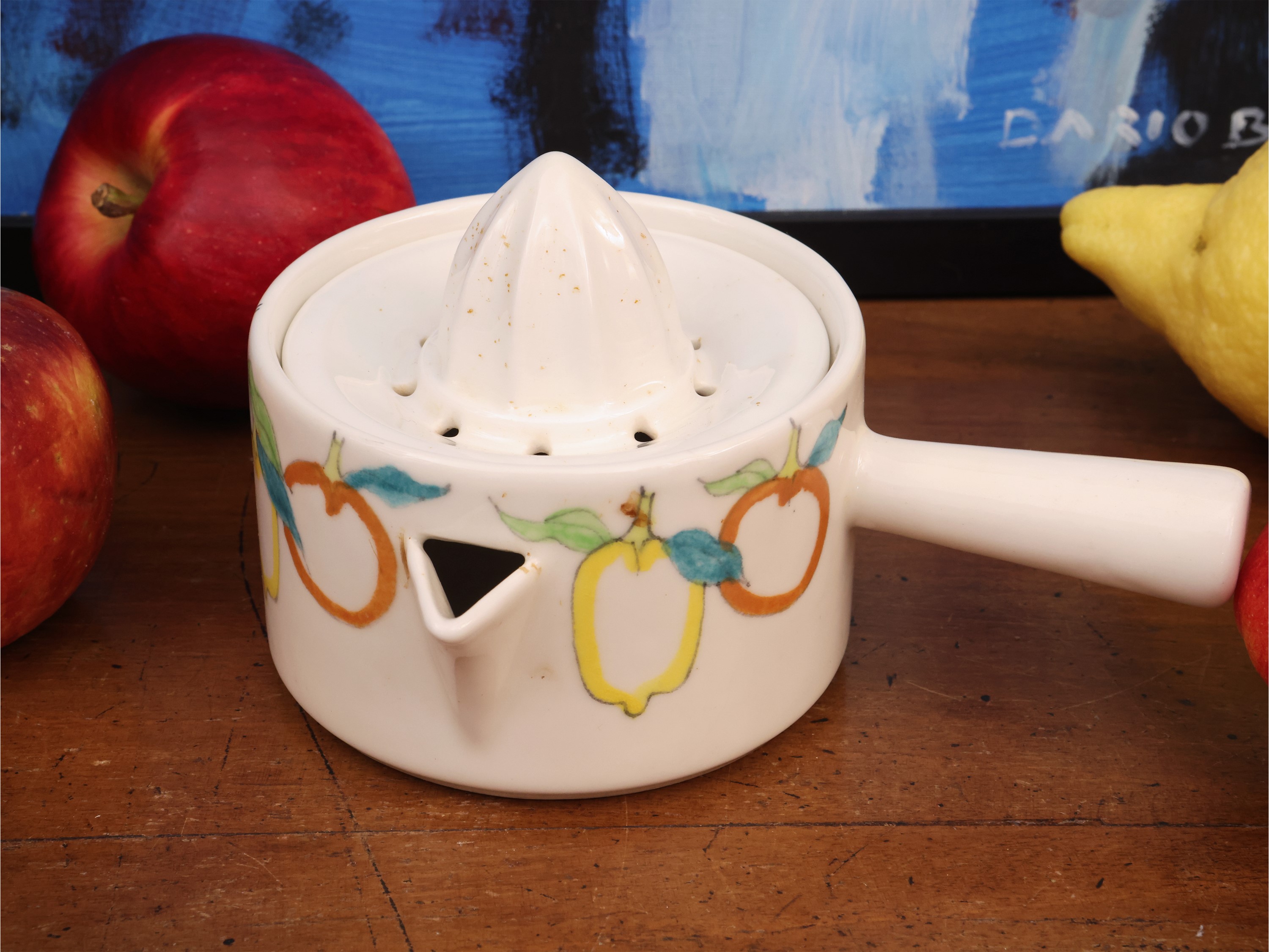 Ernestine, Set da spremuta in ceramica decorata con agrumi (anni Sessanta)