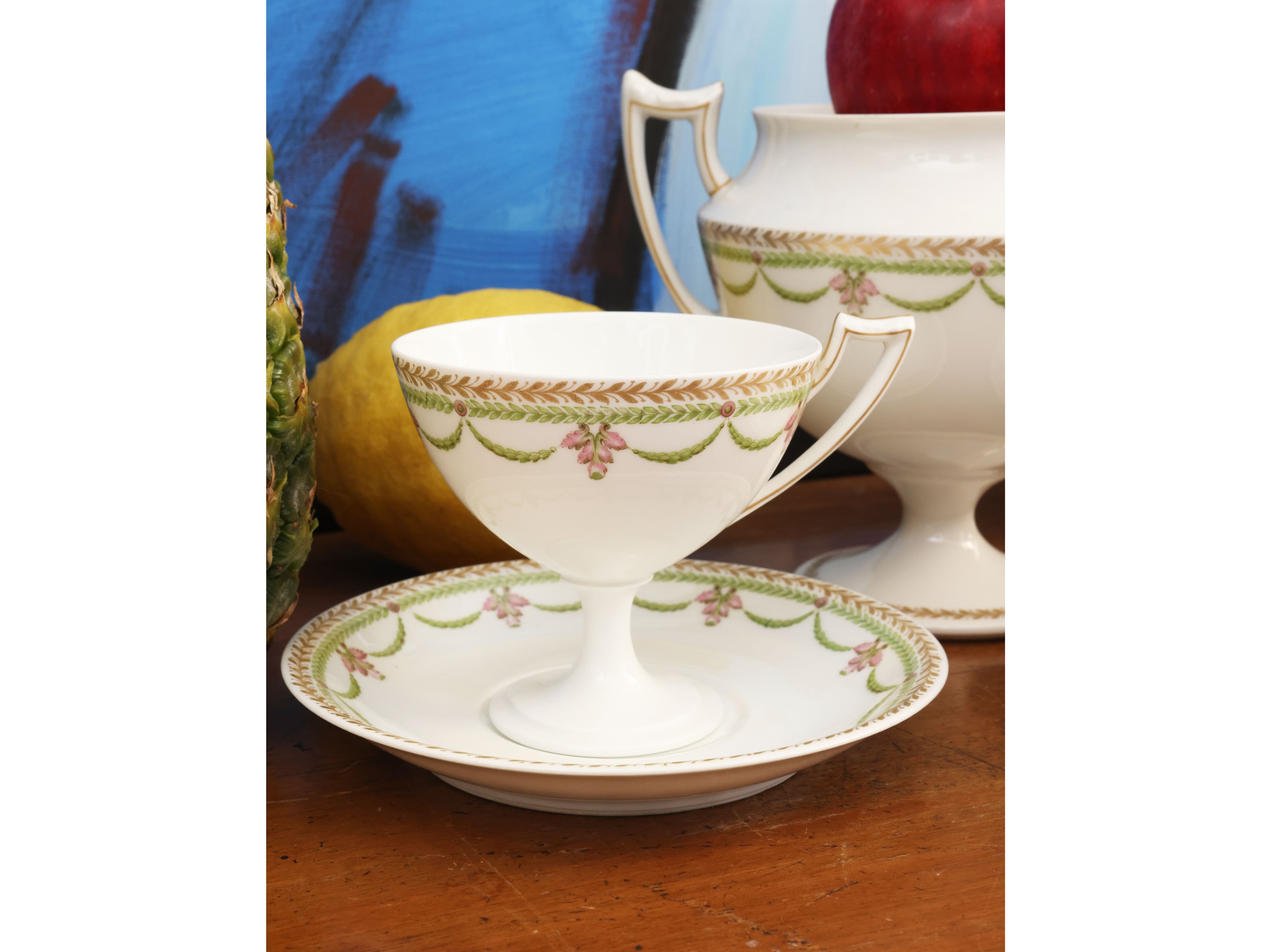 Limoges, Servizio da caffè in porcellana neoclassico (Francia, XX secolo)