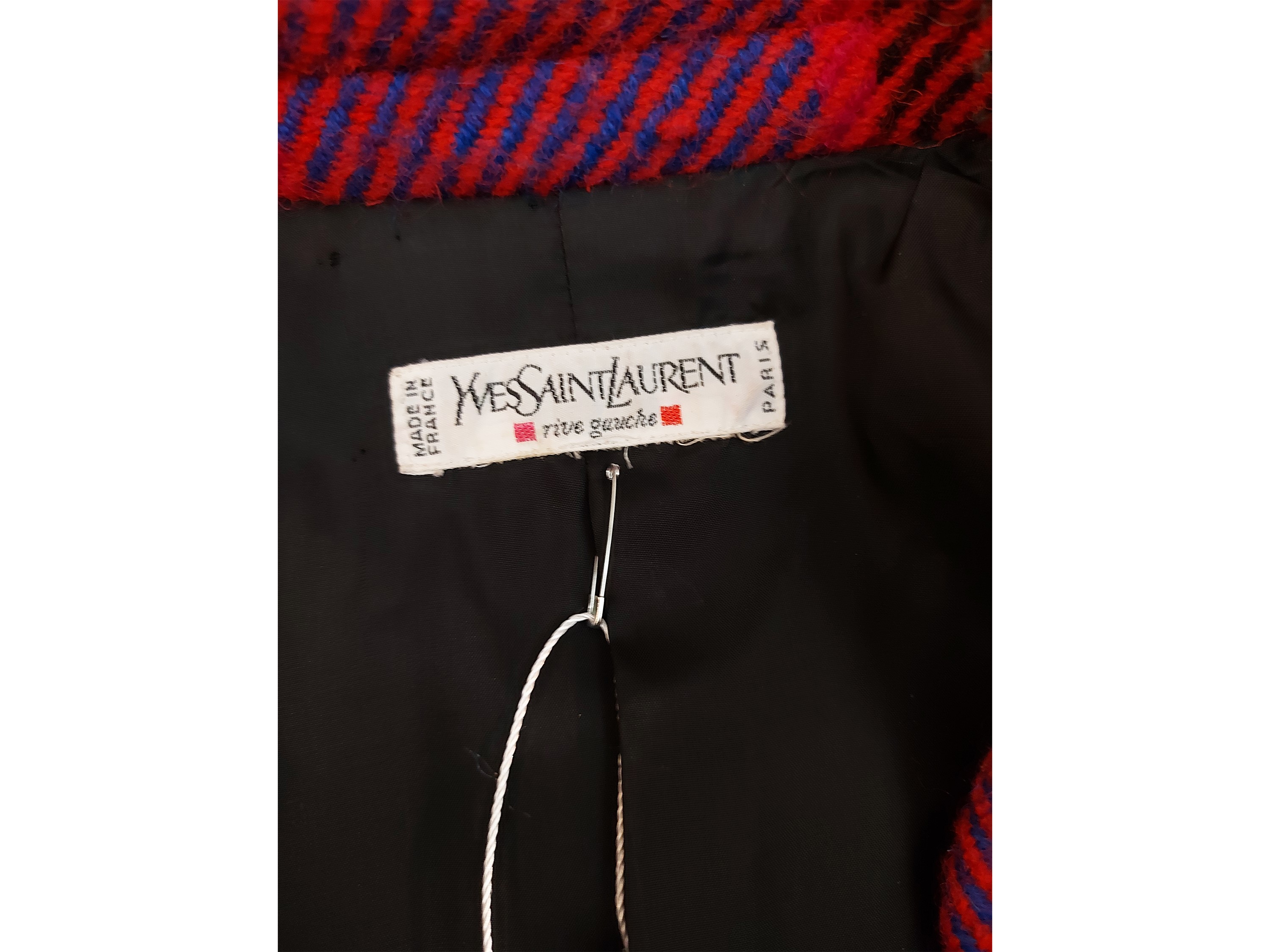 YSL - Giacca in lana tartan con frange