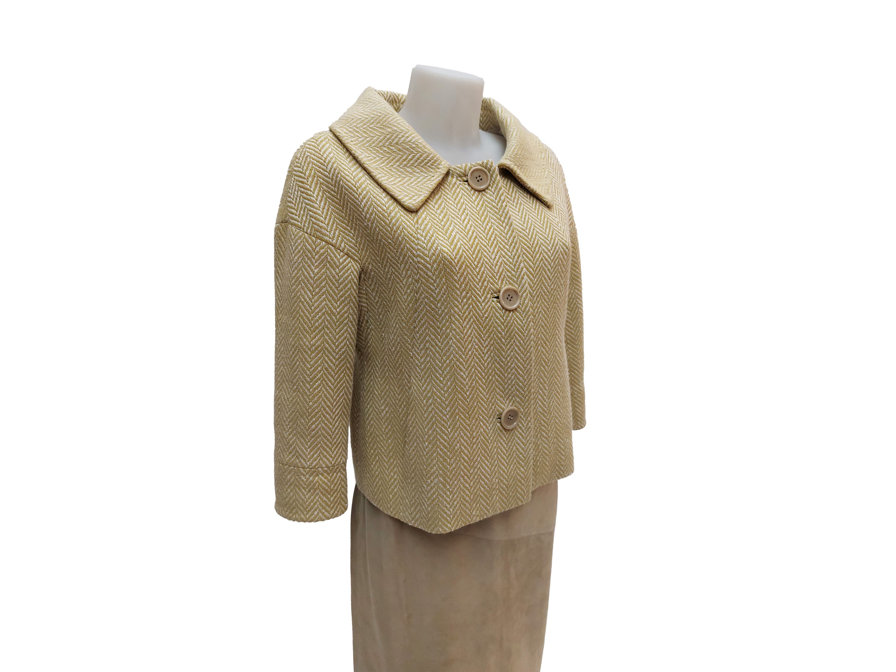 Loro Piana, Giacchina spigata in cashmere e lino, tg 44