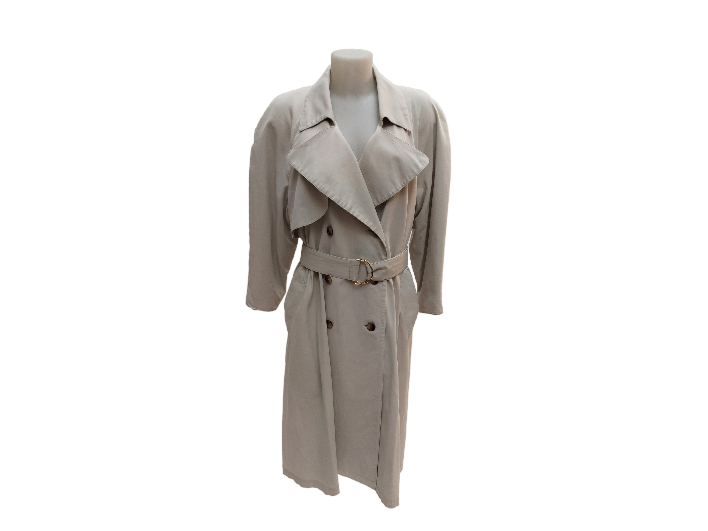 Hermès - Trench lungo in cotone bianco ghiaccio