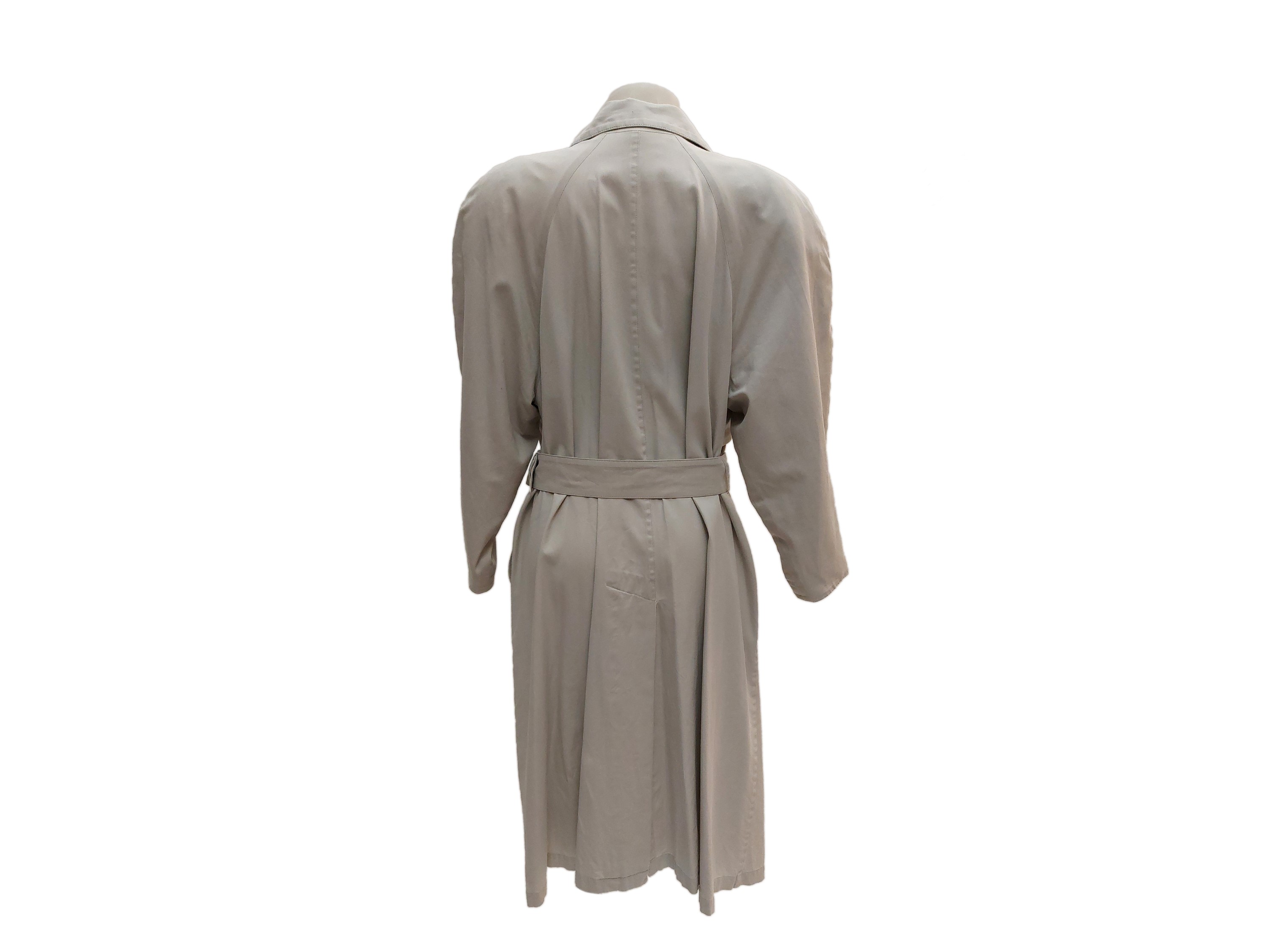 Hermès - Trench lungo in cotone bianco ghiaccio