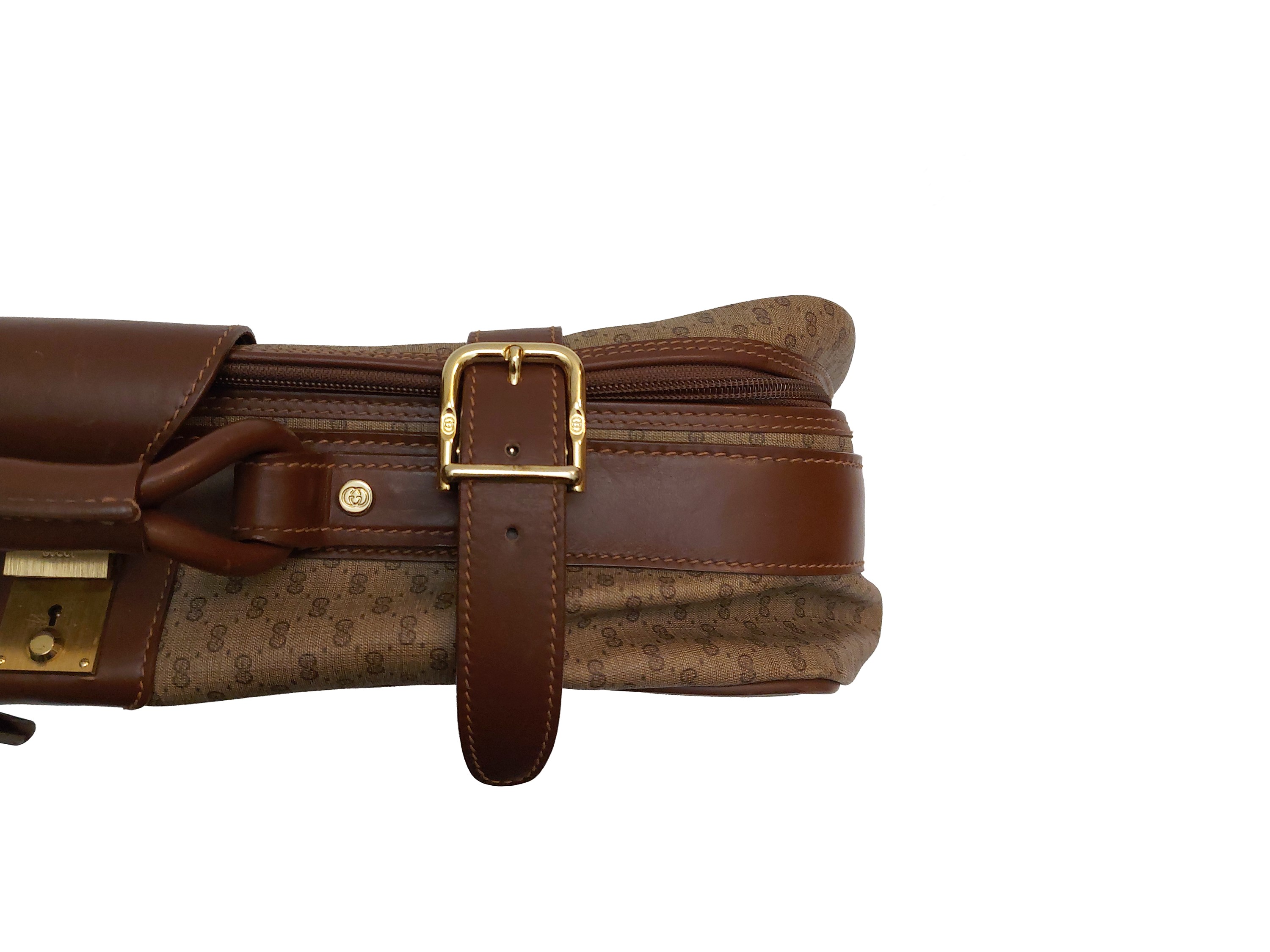 Gucci, Valigia piccola in tela monogram beige con finiture in pelle