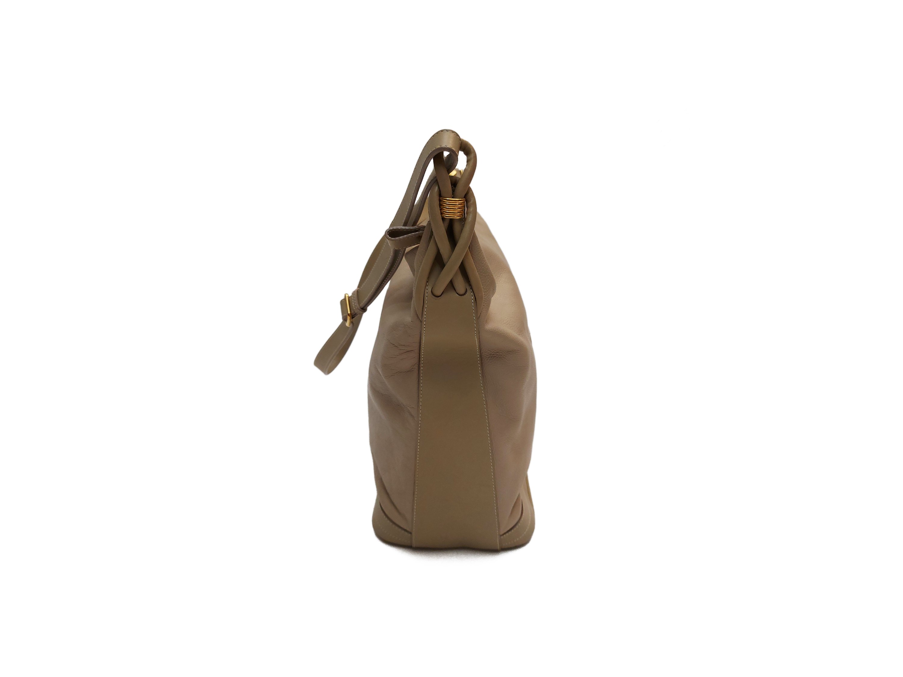 Gucci, Borsa tote in pelle martellata beige con tracolla regolabile