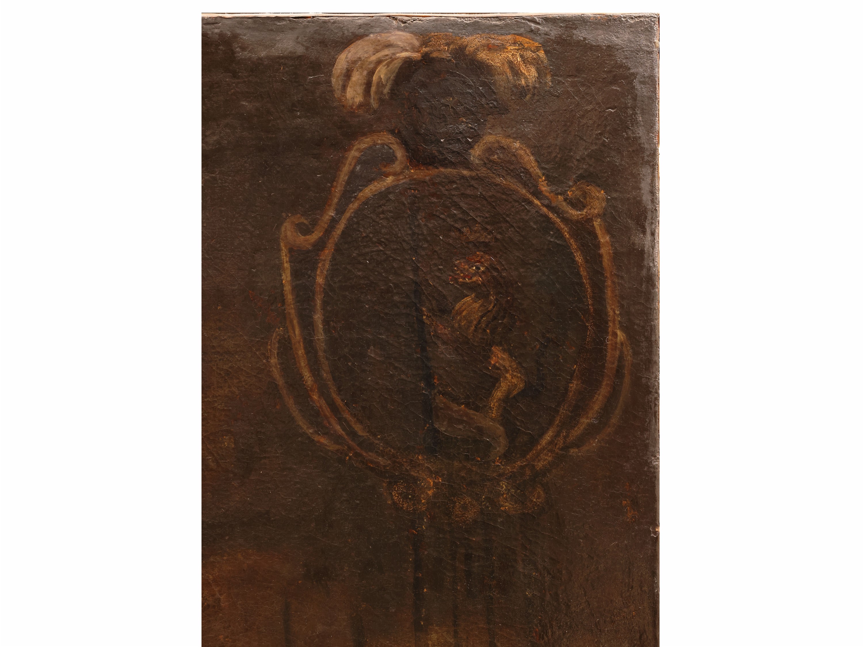 Scuola Spagnola del XVII/XVIII Secolo - Ritratto di nobildonna con paggetto e cardellino, olio su...