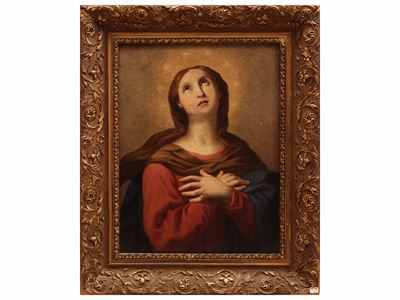 Guido Reni (bottega), Vergine Assunta, olio su tela, XIX secolo