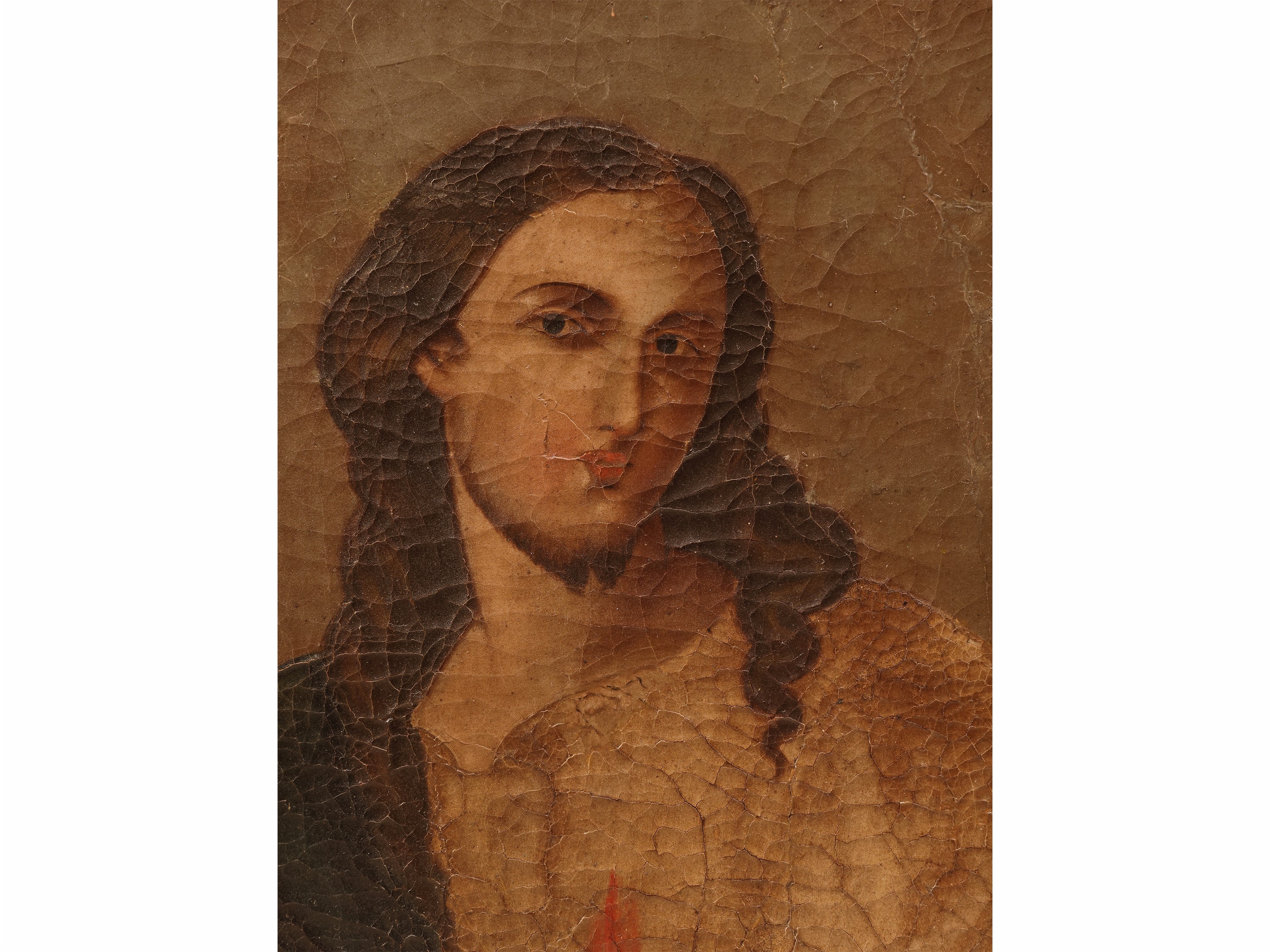 Sacro Cuore, olio su tela in cornice (XIX secolo)