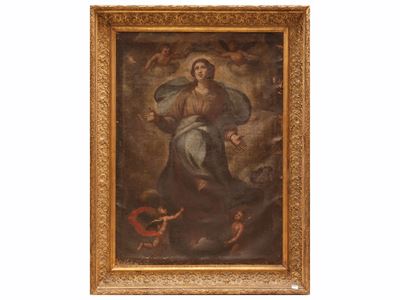 Madonna in Gloria, olio su tela