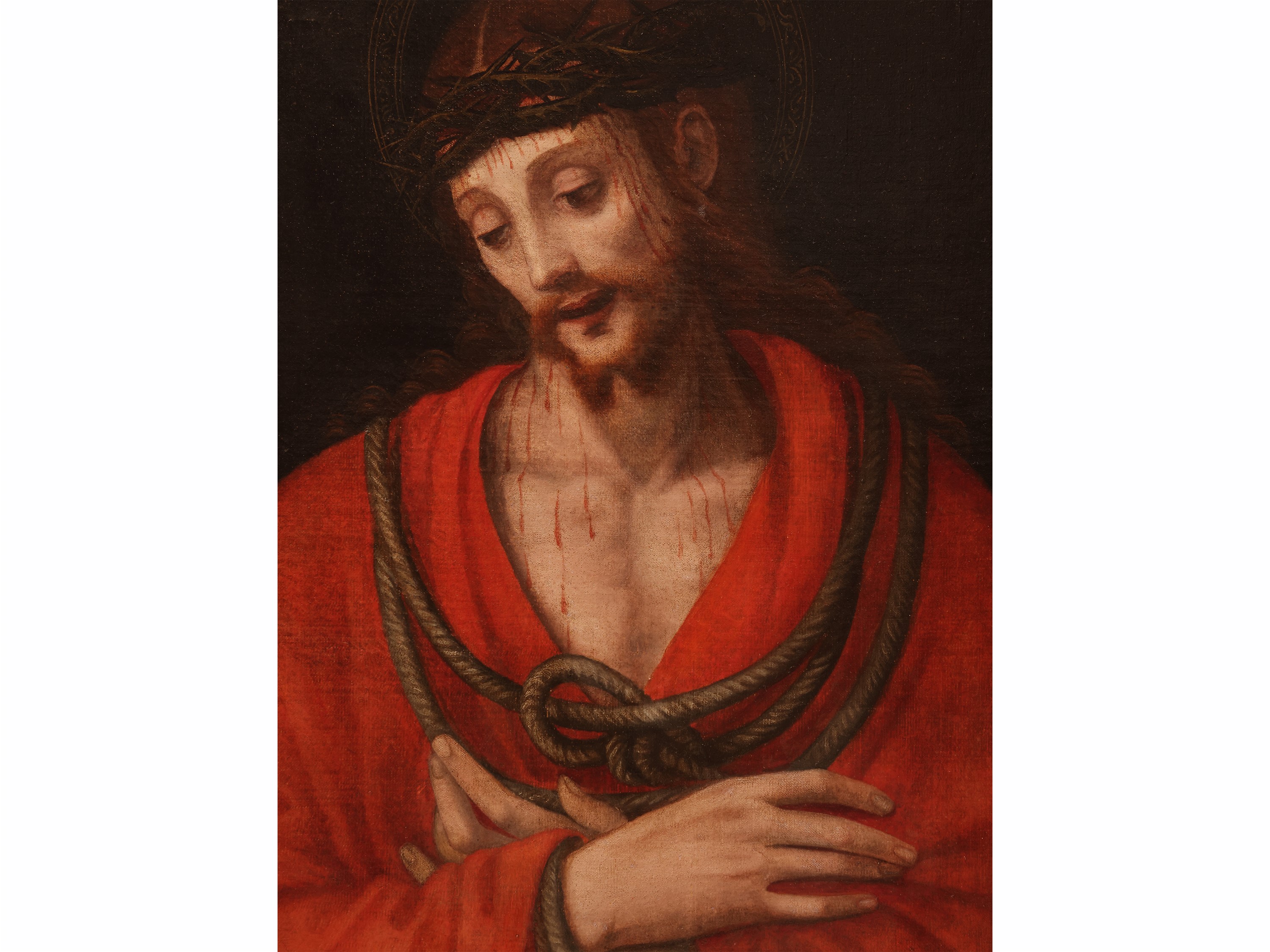 Scuola Spagnola del XVII Secolo - Ecce Homo, olio su tela