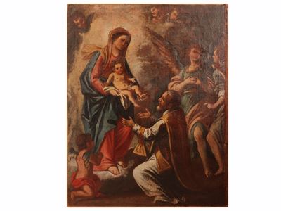 Apparizione della Madonna col Bambino a San Filippo Neri, olio su tela