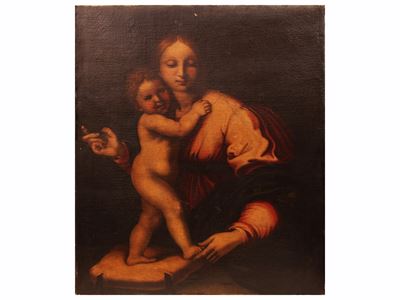 Madonna con Bambino, olio su tela