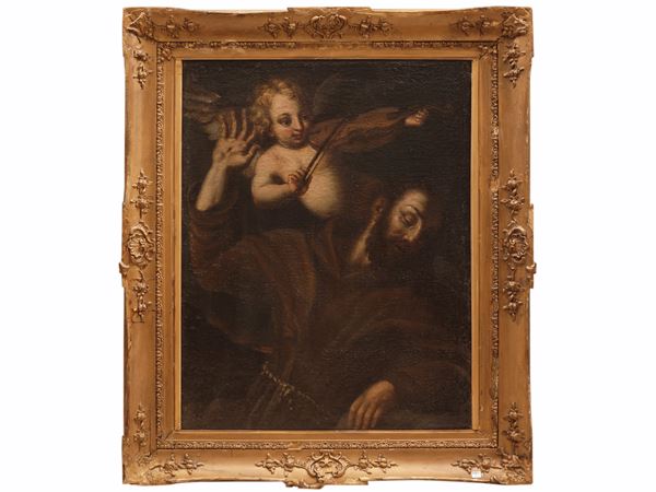 Scuola genovese del XVIII secolo - San Francesco e l'Angelo
