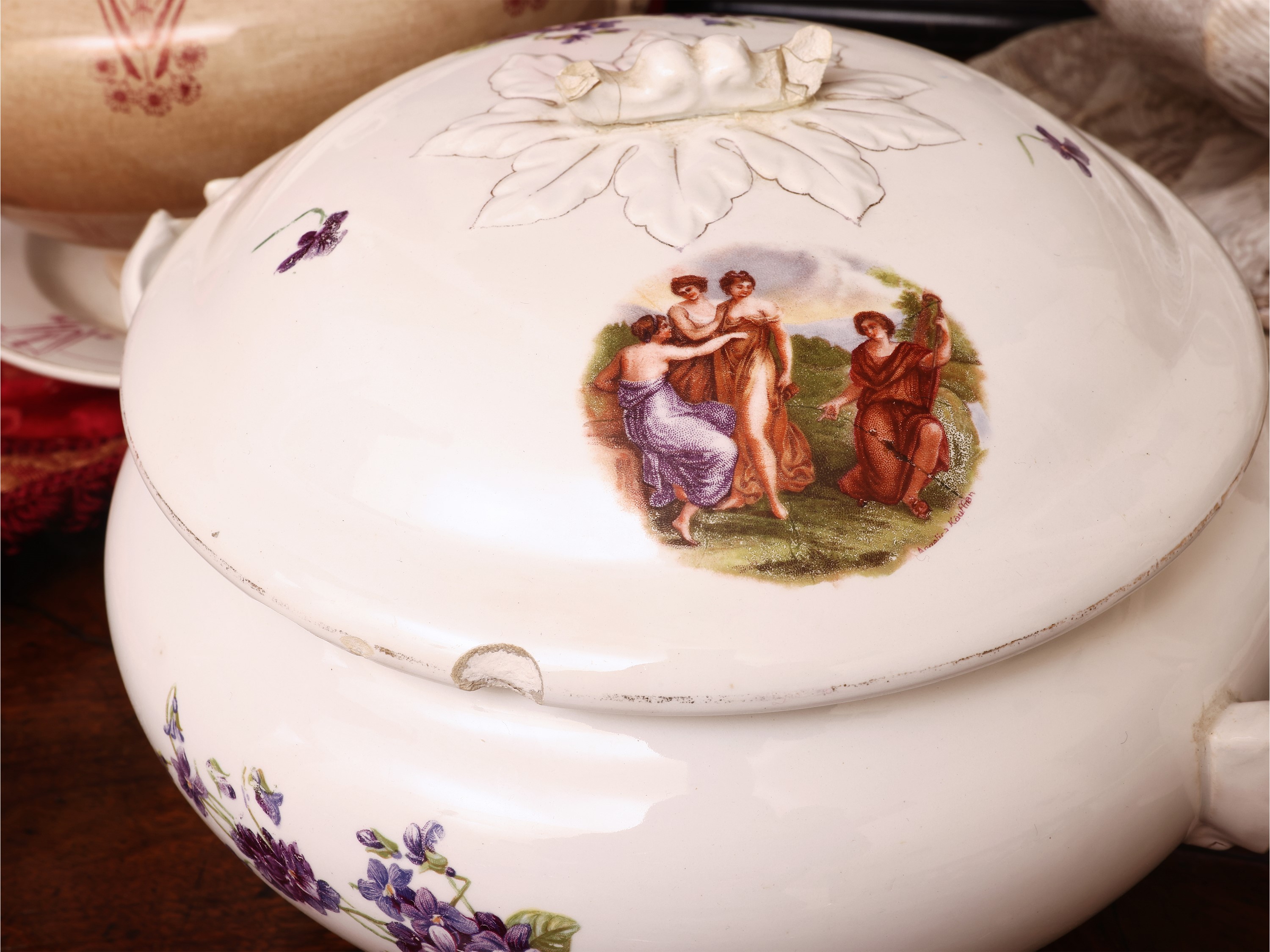 Quattro zuppiere d’epoca in terraglia, XIX/XX secolo