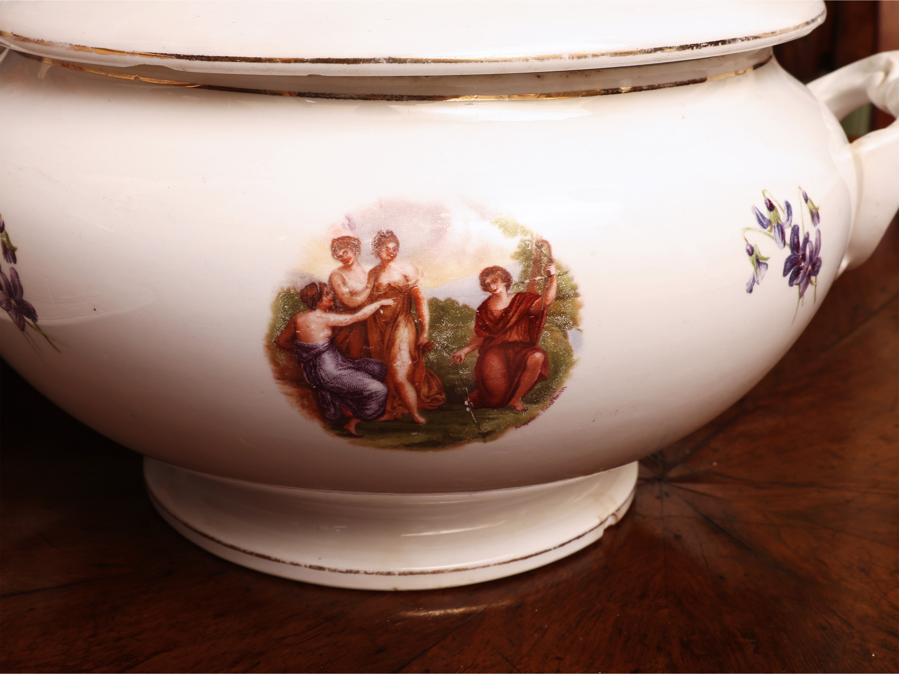Quattro zuppiere d’epoca in terraglia, XIX/XX secolo