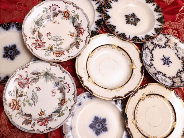 Assortment of decorative earthenware plates