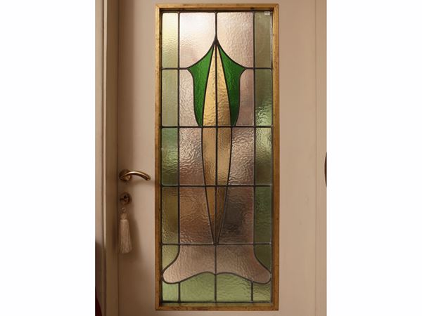 Lead-bound glass panel