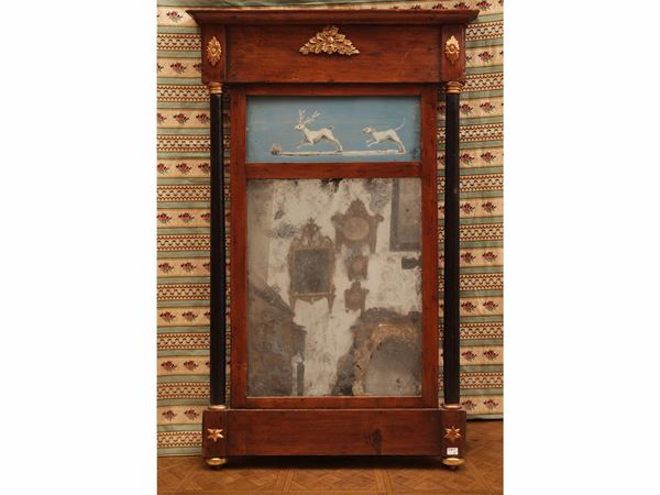 Small mahogany veneered mirror