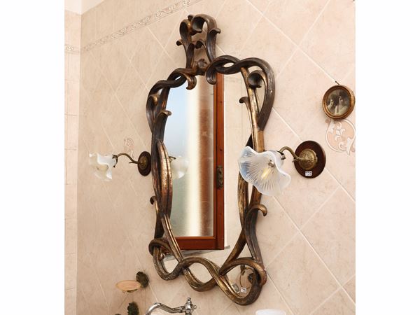 Gilded wood mirror