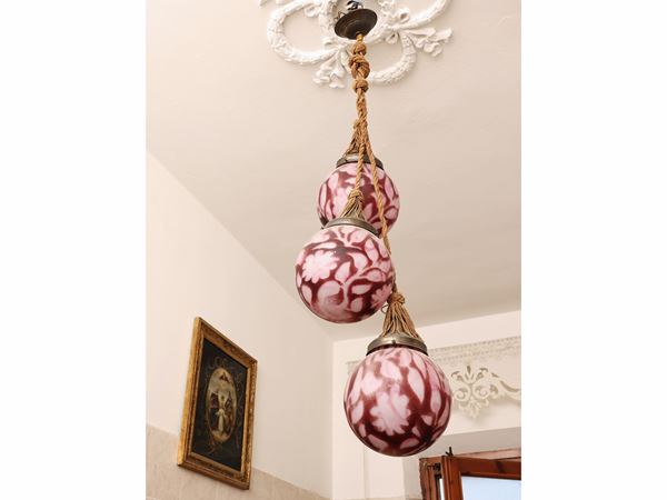 Glass chandelier and trimmings