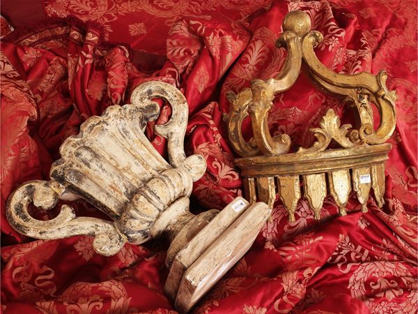 Two carved wooden objects