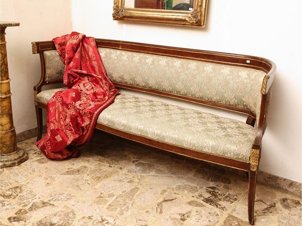 Walnut tub sofa
