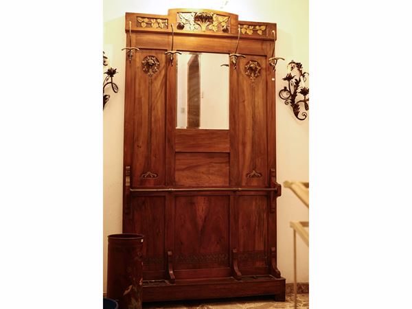 Art Nouveau style entrance panel coat stand