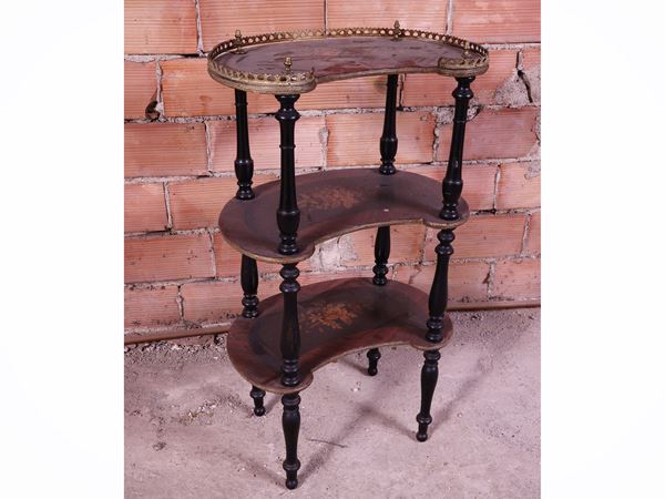 Etagere coffee table inlaid in various precious essences