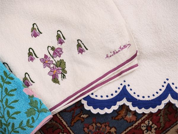 Three large terry towels, Emilia Bellini