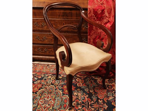Pair of mahogany armchairs