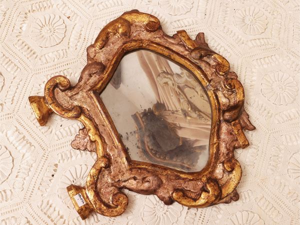 Cartagloria in carved, silvered and gilded wood