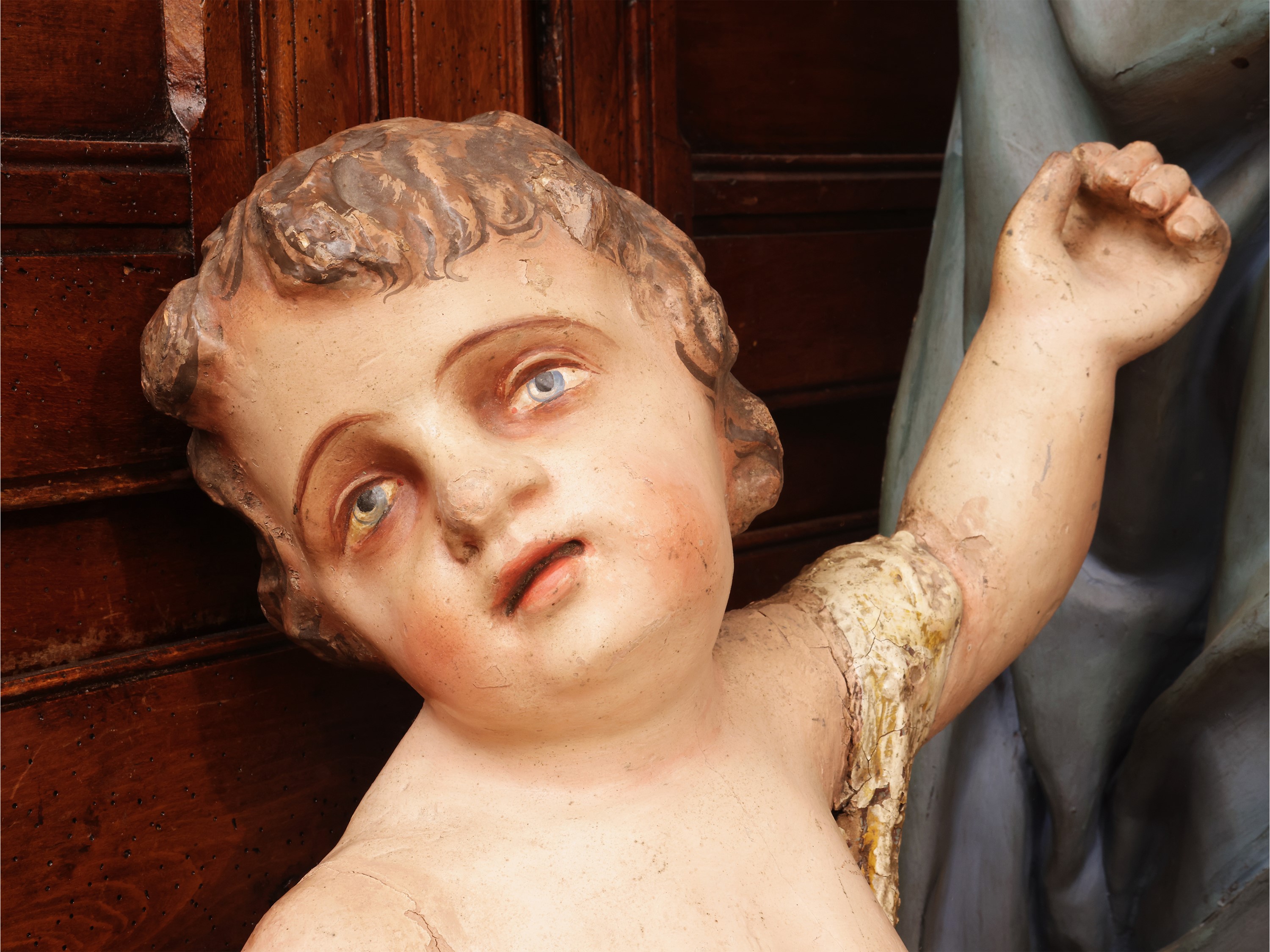 Putto, legno policromo, XIX/XX secolo