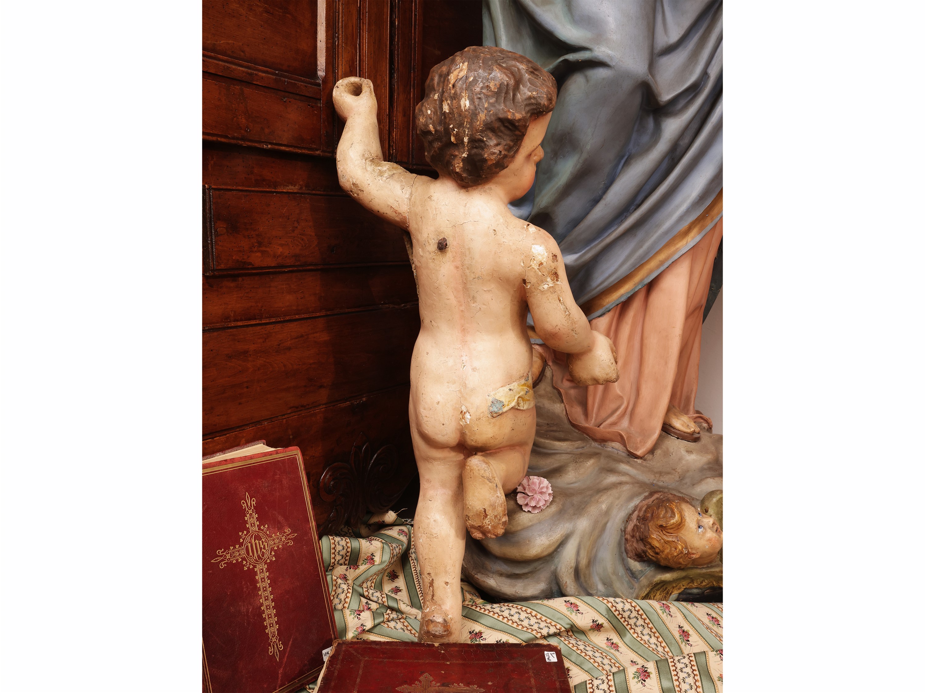 Putto, legno policromo, XIX/XX secolo