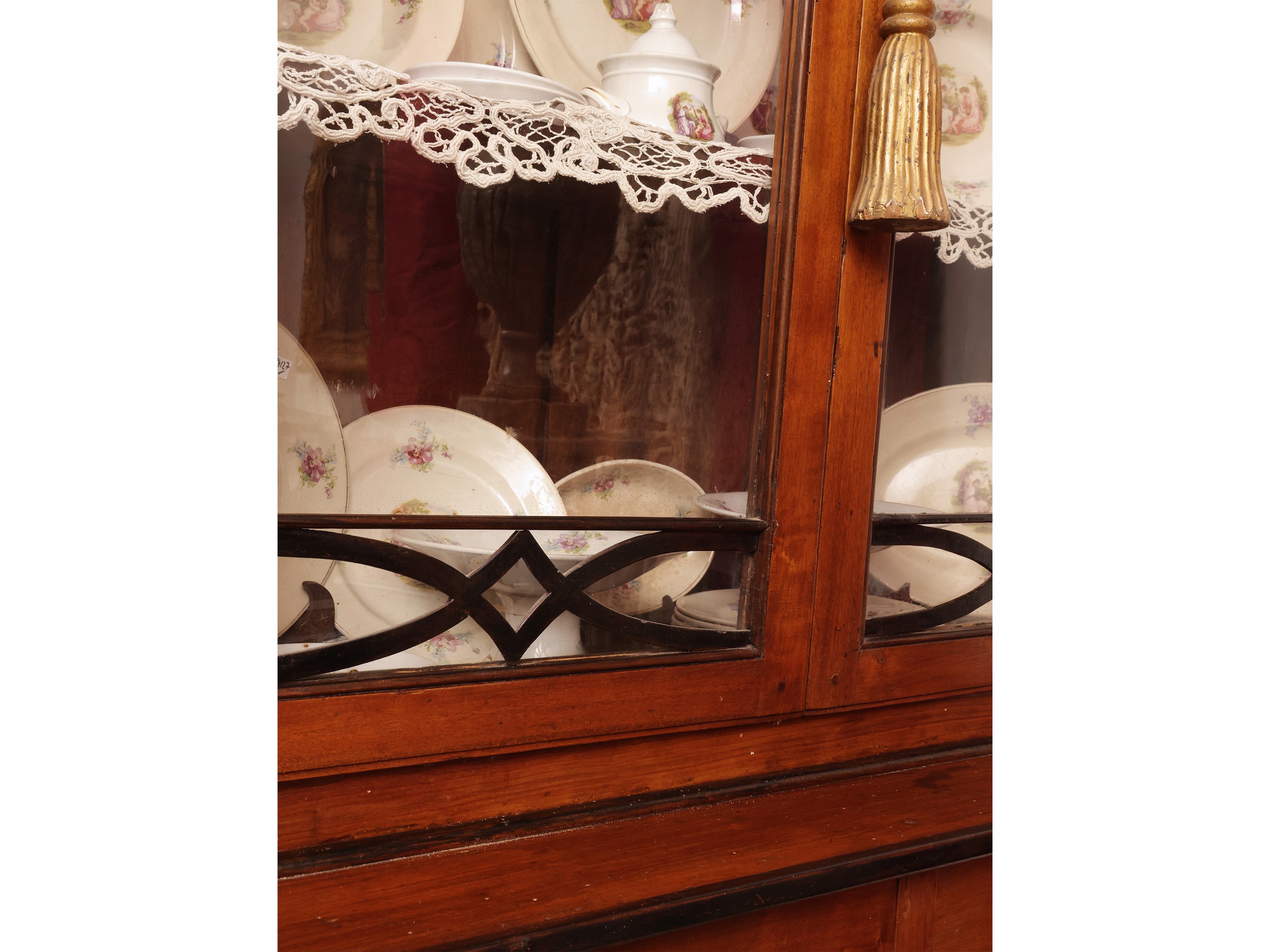 CREDENZA RUSTICA A DUE CORPI IN CILIEGIO, metà XIX secolo