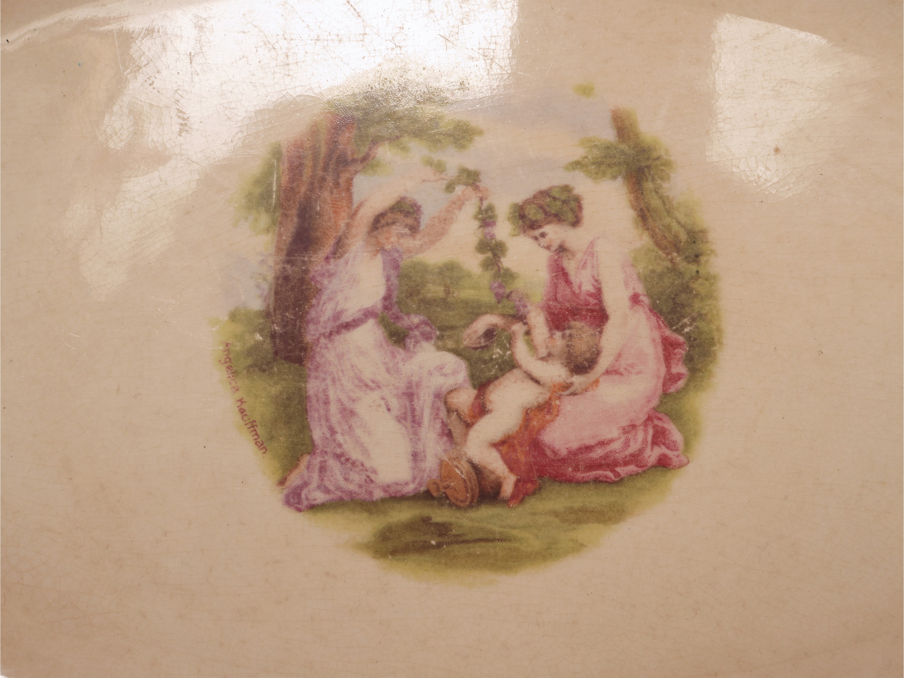 S. C. Richard, Servizio di piatti in terraglia decorato a scene mitologiche e motivi floreali