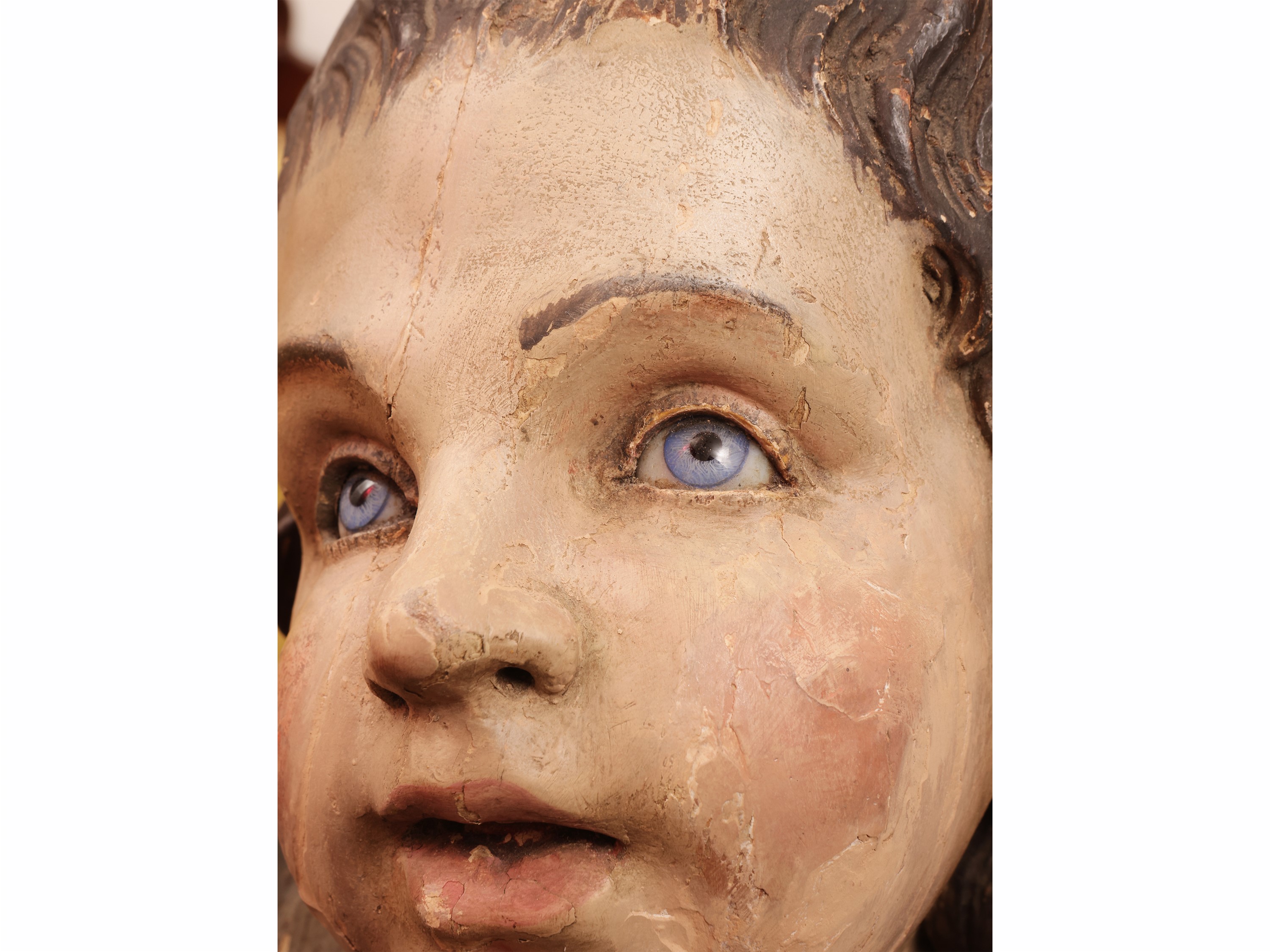 Scultura lignea policroma, Paggio orante,  XIX secolo